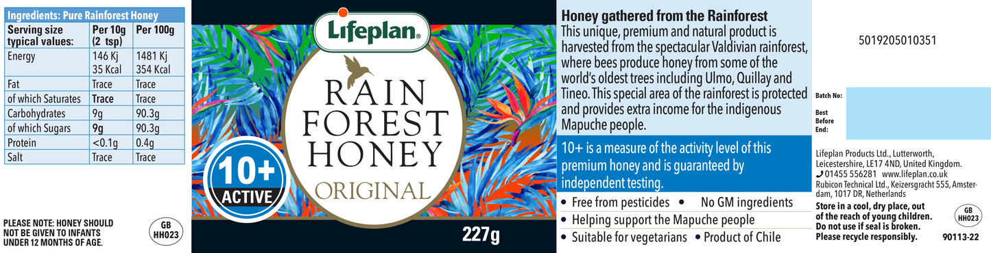 Rainforest Honey Active 10+ 227g