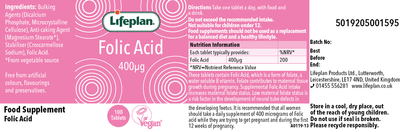 Folic Acid 100 Tablets