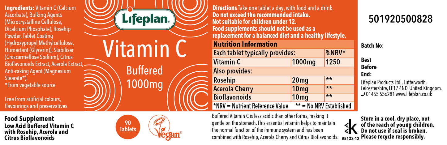 Vitamin C (Buffered) 1000mg 90 Tablets