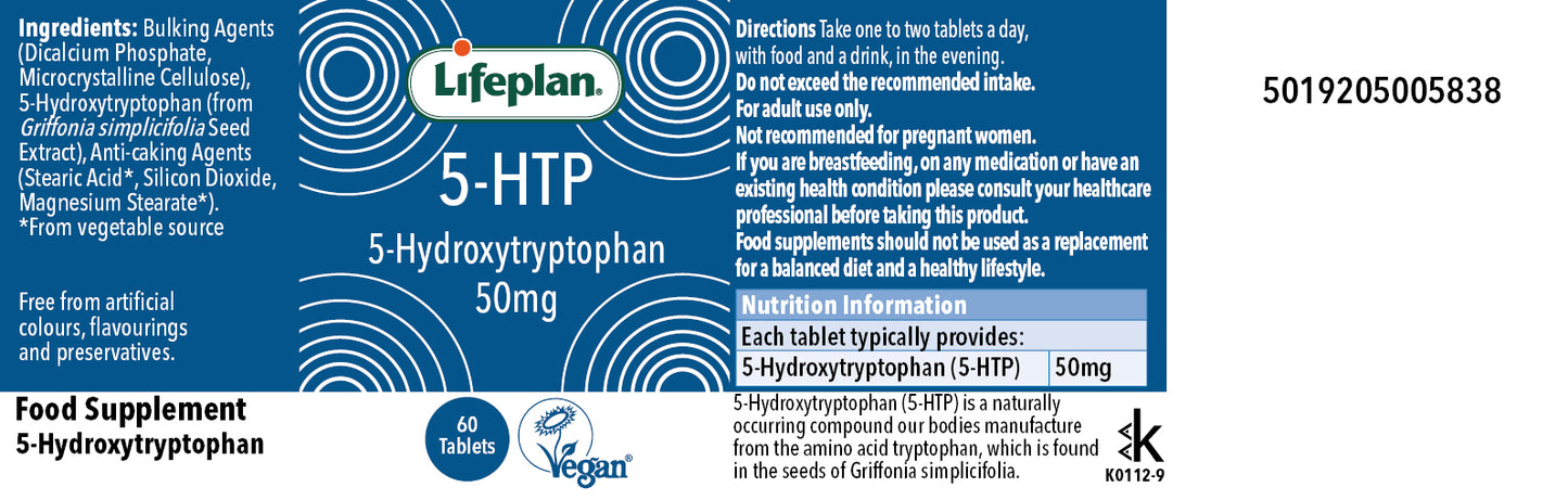 5HTP, 5-Hydroxytryptophan 60 Tablets