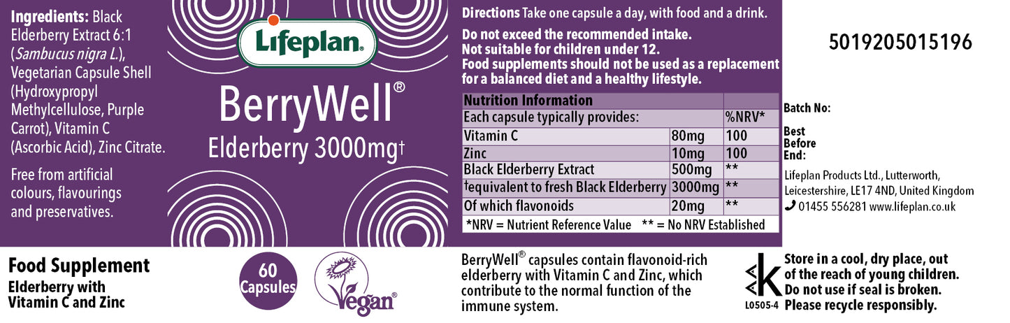 BerryWell® High Strength Elderberry 60 Capsules