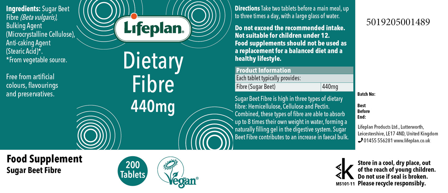 Dietary Fibre 440mg 200 Tablets