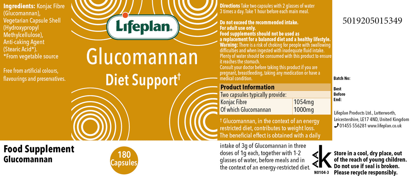 Glucomannan Diet Support 180 Capsules